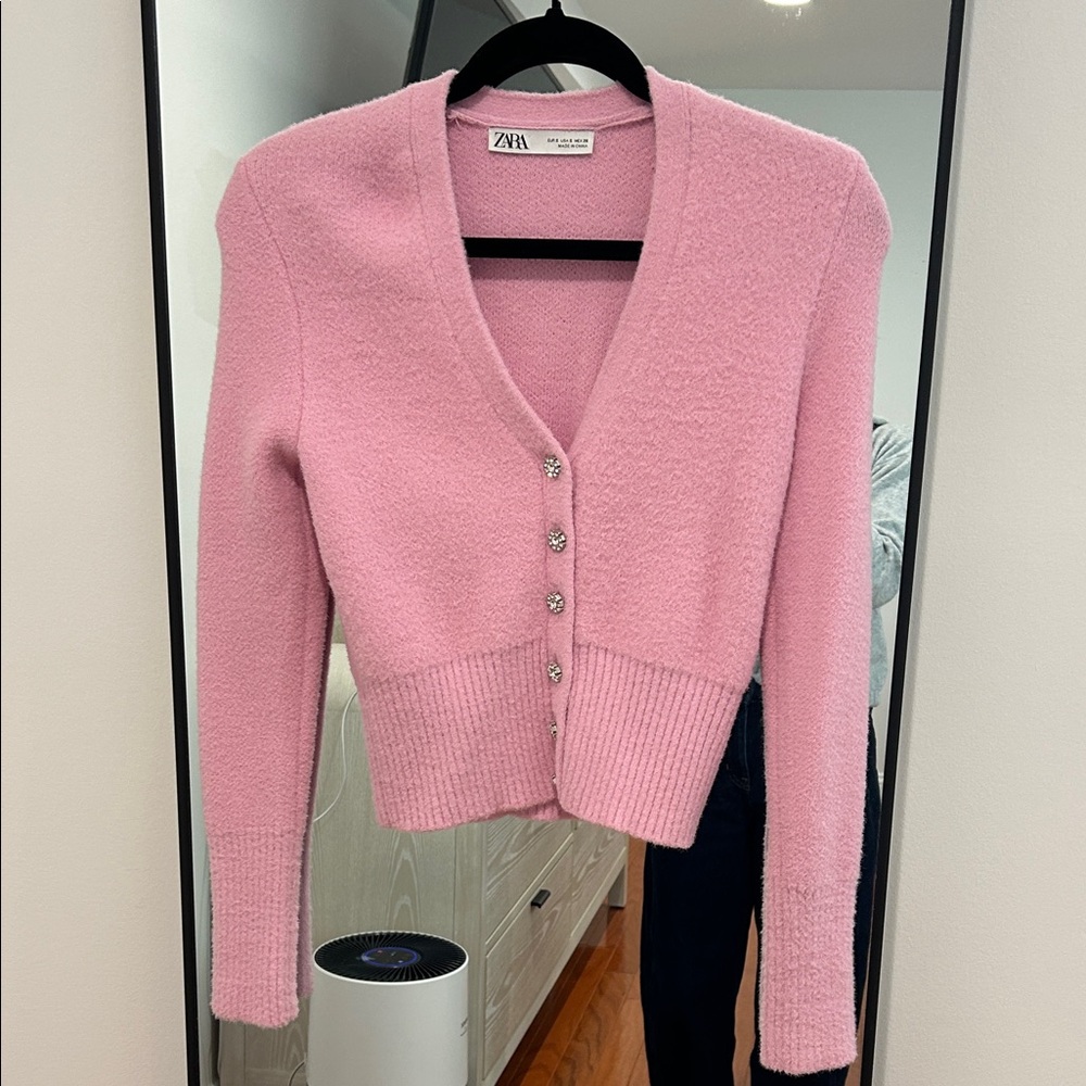 Zara Soft Pink Cardigan Sweater